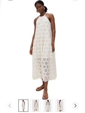 Madewell Embroidered Floral Eyelet Drop waist Maxi Dress Size M NWT